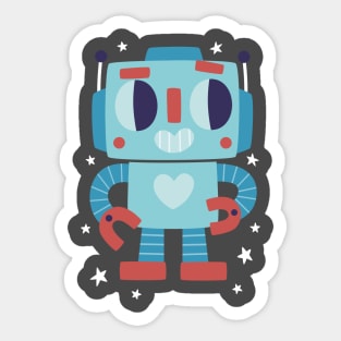 Cute Blue Robot Sticker